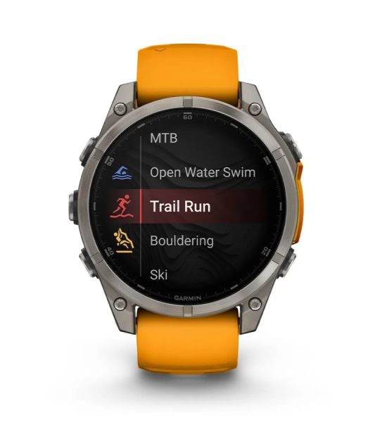 Умные часы Garmin Fenix 8, 47 мм, AMOLED, Sapphire bare Titanium, graphite with titanium band plus graphite silicone band