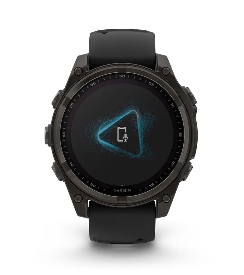 Умные часы Garmin Fenix 8, 47 мм, Solar, Sapphire Titanium with AMP yellow/graphite silicone band
